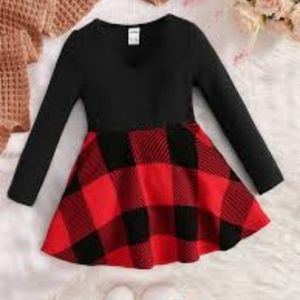 #3 Girls red and black dress size 5